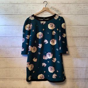 Xhilaration for Target Green Floral Mini Dress Plus Stretch Zip Up Back